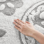 Round Medallion Tufted Cotton Bath Rug – 25", Plush, Super Absorbent, Machine Washable