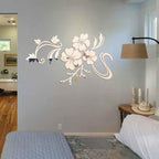 3D Mirror Flower Removable Wall Sticker