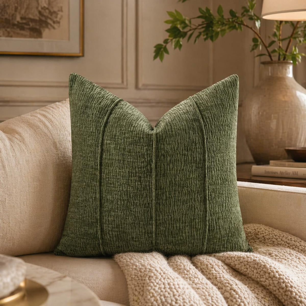 Textured Corded Ribbed Decorative Filled Accent Pillow 12" X 20" 1-Pack