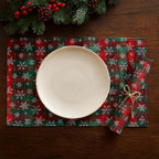 Plaid Snowflakes Holiday Placemats 13" X 18", Set of 4