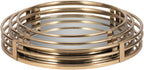 Round Mirrored Trays, Gold 3 Pc Set
