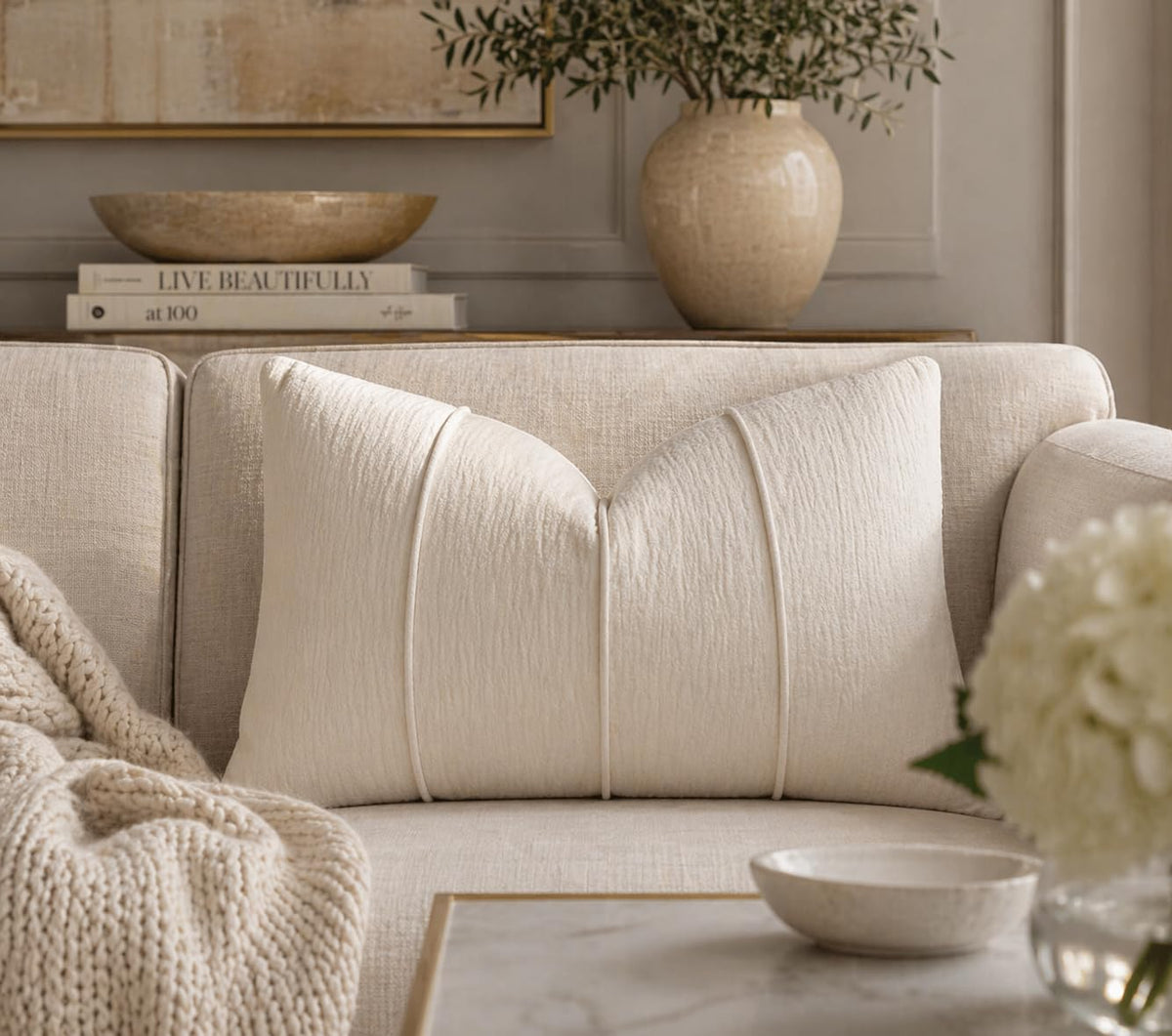Textured Corded Ribbed Decorative Filled Accent Pillow 12" X 20" 1-Pack