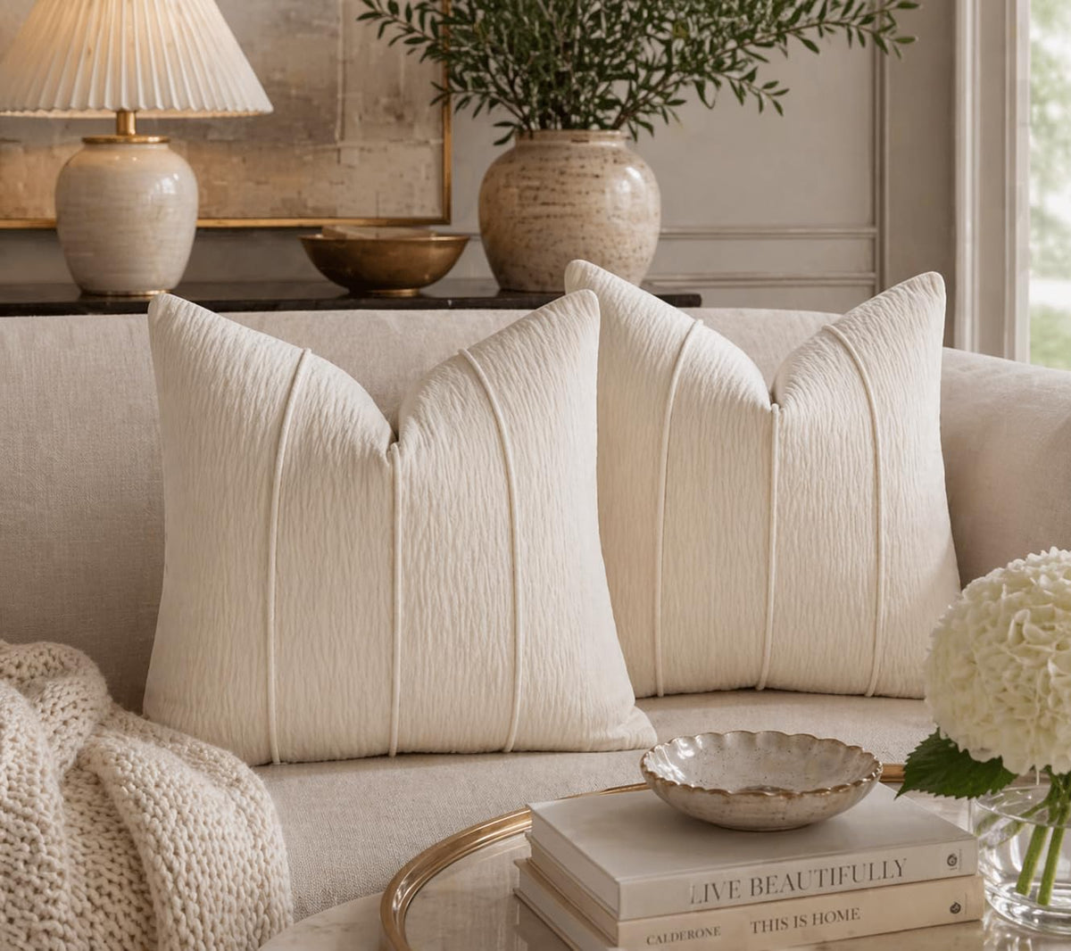 Textured Corded Ribbed Decorative Filled Accent Pillow 12" X 20" 1-Pack