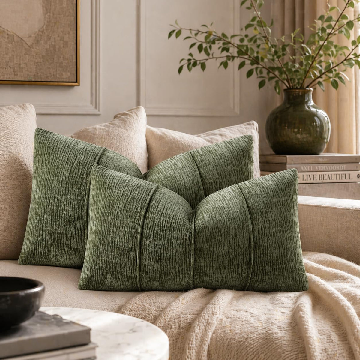 Textured Corded Ribbed Decorative Filled Accent Pillow 12" X 20" 1-Pack