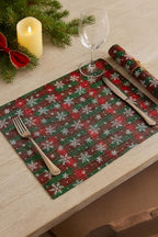 Plaid Snowflakes Holiday Placemats 13" X 18", Set of 4