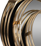 Round Mirrored Trays, Gold 3 Pc Set