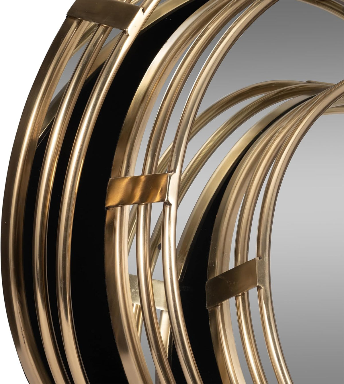 Round Mirrored Trays, Gold 3 Pc Set