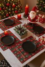 Plaid Snowflakes Holiday Placemats 13" X 18", Set of 4