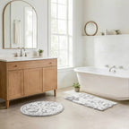 Round Medallion Tufted Cotton Bath Rug – 25", Plush, Super Absorbent, Machine Washable