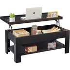 Modern Lift Top Coffee Table Black Wood Finish