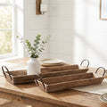 Barnwood Serving Trays with Handles - Set of 2