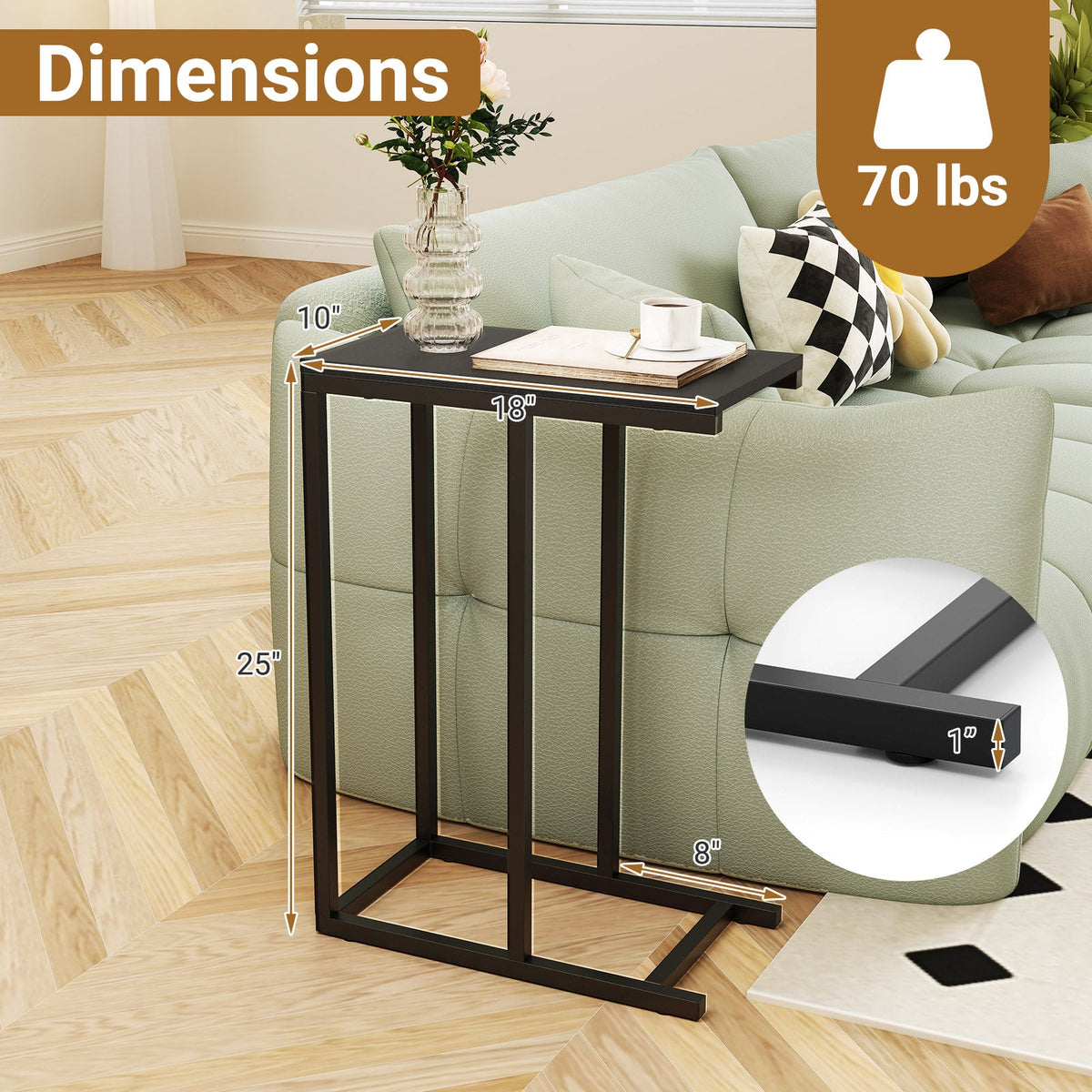 C-shaped End Table