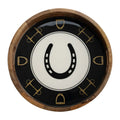 Huntley Equestrian Horseshoe and Bit Round Wooden Tray