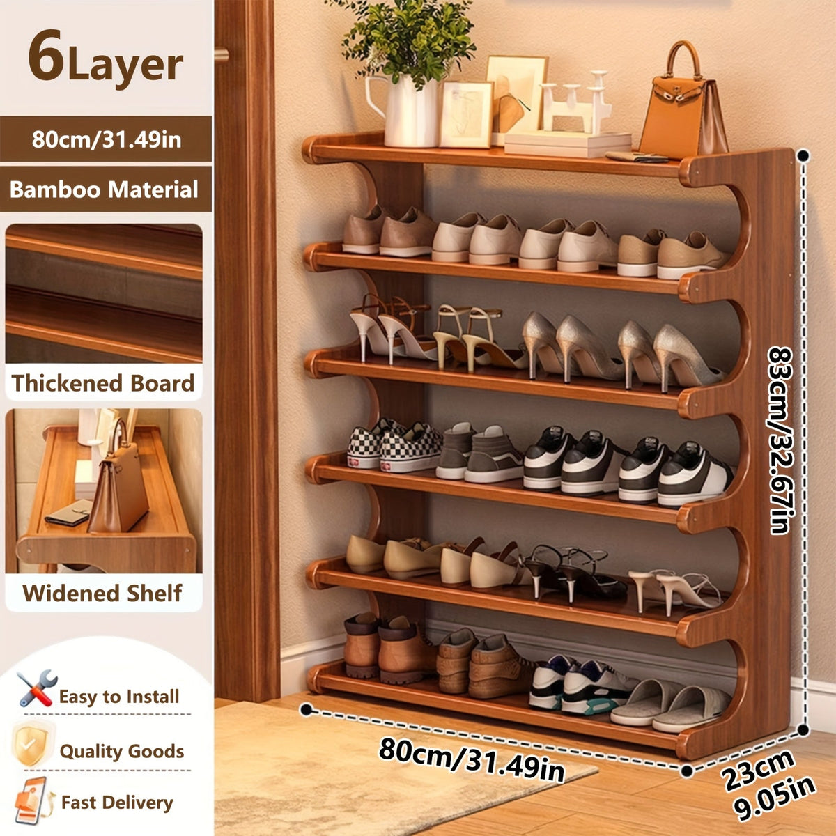 5/6 Tier Bamboo Shoe Rack