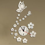 Acrylic Clocks Watch Wall Clock Modern Design 3D Mirror