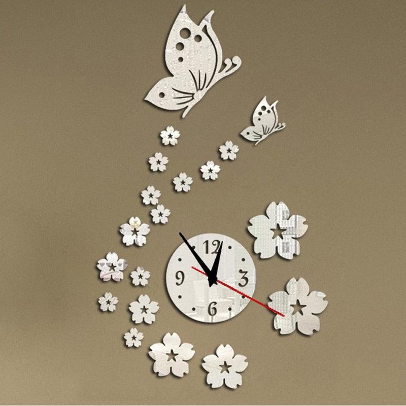 Acrylic Clocks Watch Wall Clock Modern Design 3D Mirror