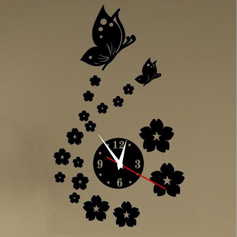 Acrylic Clocks Watch Wall Clock Modern Design 3D Mirror