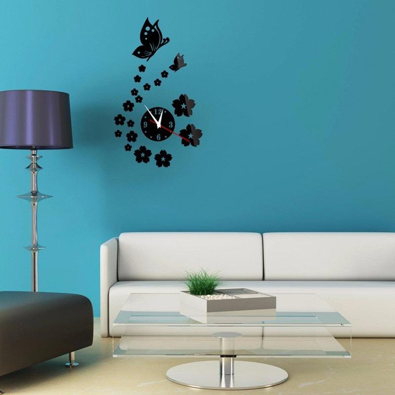 Acrylic Clocks Watch Wall Clock Modern Design 3D Mirror
