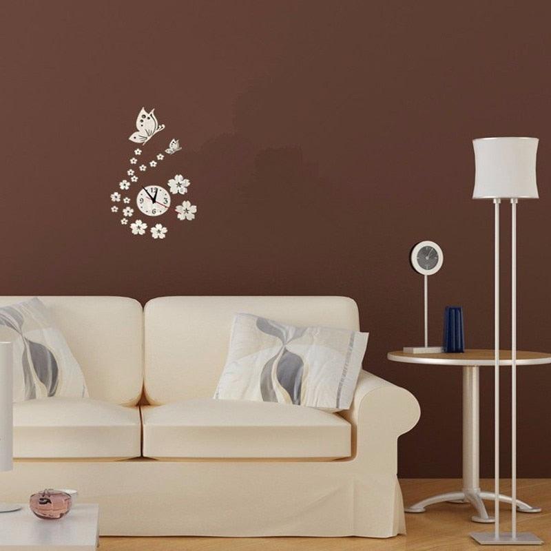 Acrylic Clocks Watch Wall Clock Modern Design 3D Mirror