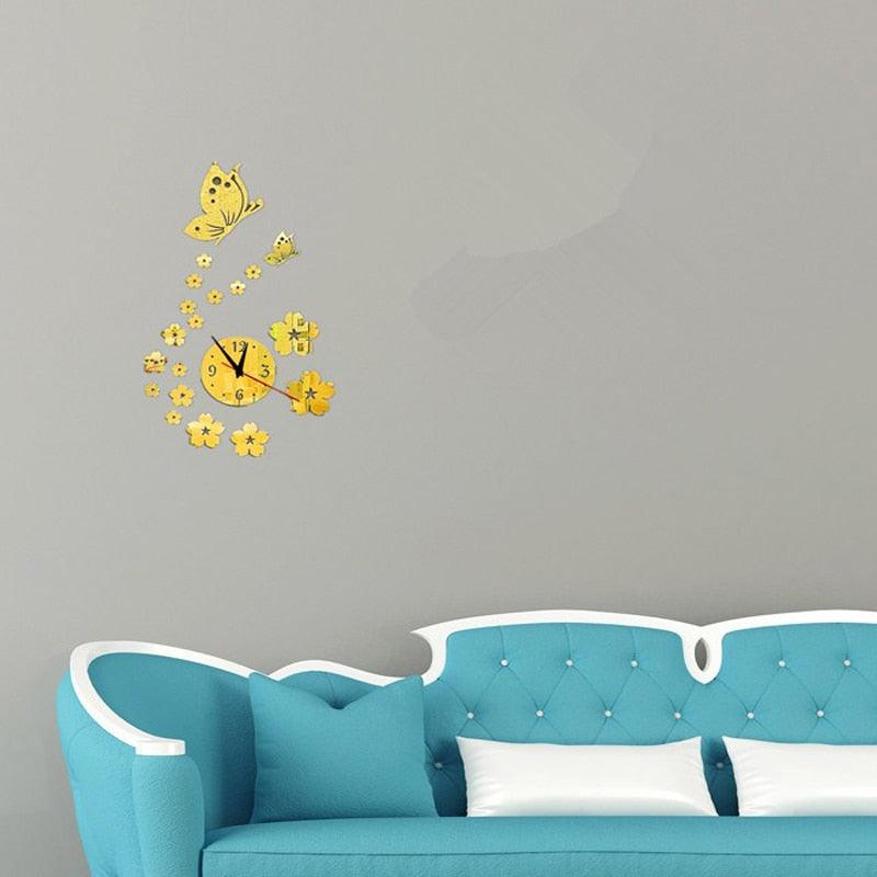 Acrylic Clocks Watch Wall Clock Modern Design 3D Mirror