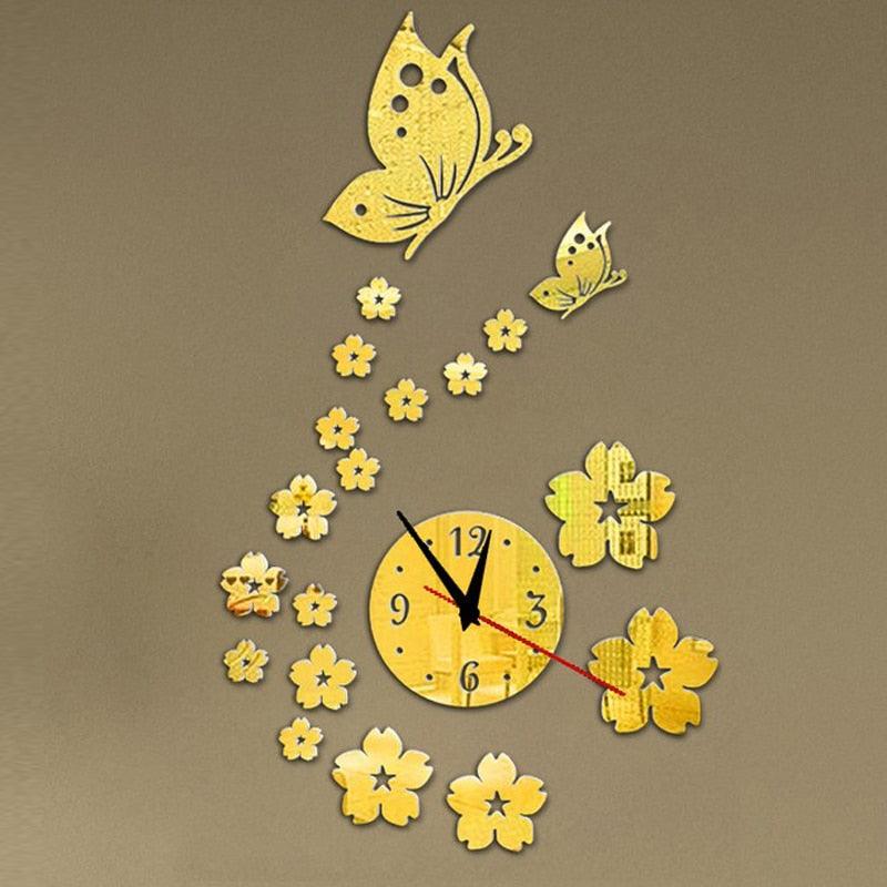 Acrylic Clocks Watch Wall Clock Modern Design 3D Mirror