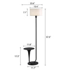 Dimmable Floor Lamp with Side Table | 57.5" Vintage Standing Light, Foot Switch & Bulb Included