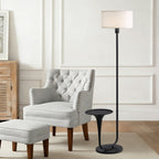 Dimmable Floor Lamp with Side Table | 57.5" Vintage Standing Light, Foot Switch & Bulb Included