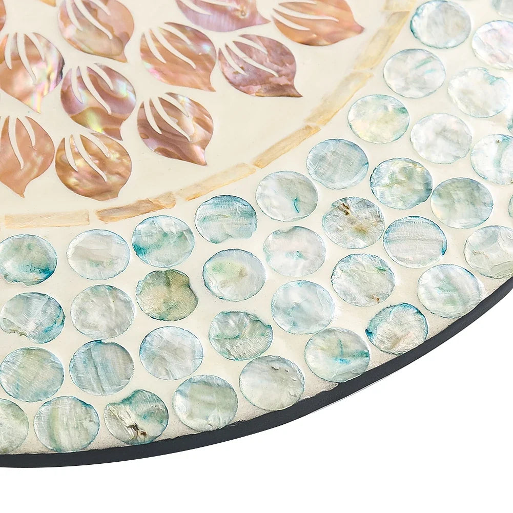 Mother-of-Pearl Inlay Mandala Wooden Serving Tray
