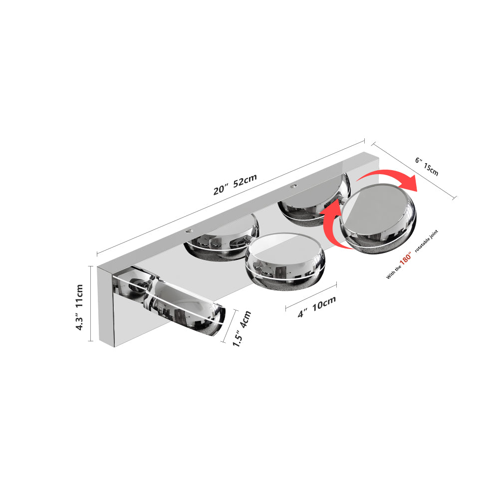 Modern Chrome LED Vanity Light Bar