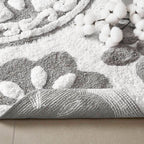 Round Medallion Tufted Cotton Bath Rug – 25", Plush, Super Absorbent, Machine Washable