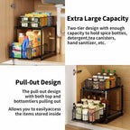 Under Sink Organizer, 2-Tier Pull Out Cabinet Organizer, Metal